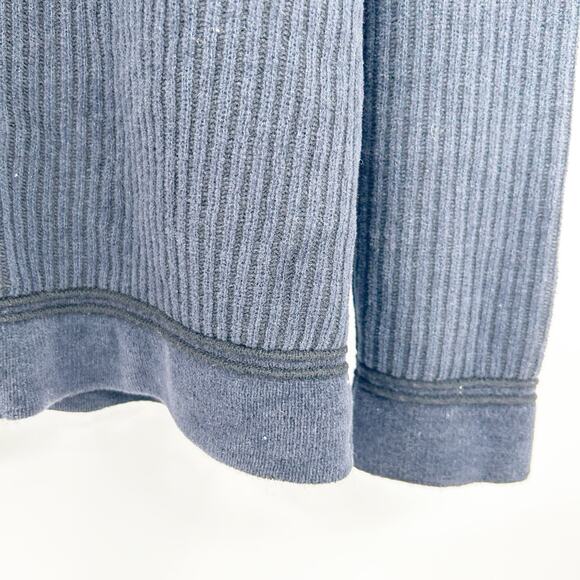 Phil Petter Mens Australia Rib Knit Wool Blend Full Zip Cardigan Sweater Navy - Picture 4 of 6